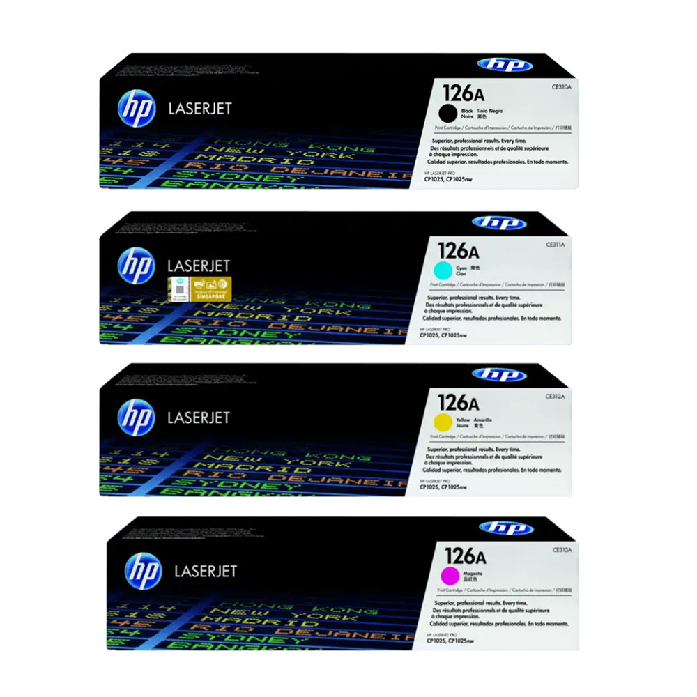 كارتريج HP126A در رنگهاي مشكي/قرمز/زرد/آبي