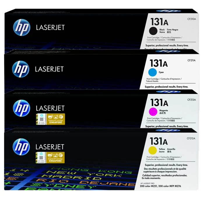 كارتريج HP131A در رنگهاي مشكي/قرمز/زرد/آبي